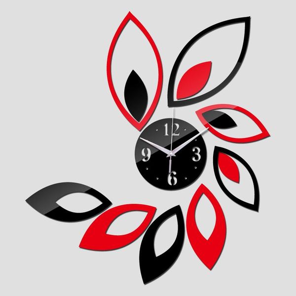 

wall clocks promotion color big flower acrylic quartz clock modern design luxury mirror 3d crystal