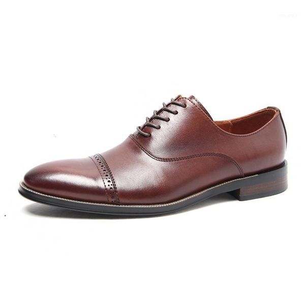

genuine leather business dress shoes mens autumn winter british retro men shoes all-match cowhide lace-up business1, Black