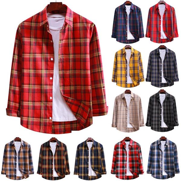 

an& cotton flannel men's plaid shirt slim fit spring autumn male brand casual long sleeved shirts soft comfortable, White;black