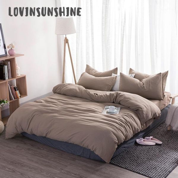 

lovinsunshine bedding set duvet cover fronha king bedding set simple themed 4pcs  bed sheet ab#1151