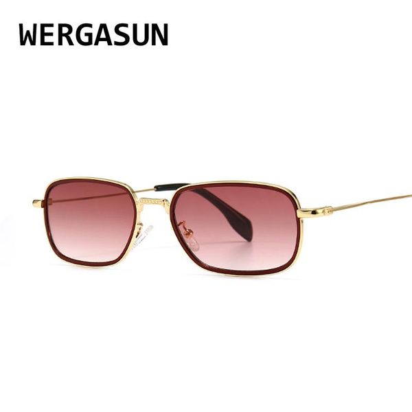 

sunglasses wergasun luxury rectangle women brand designer vintage small gradient sun glasses shades fashion travel eyewear, White;black