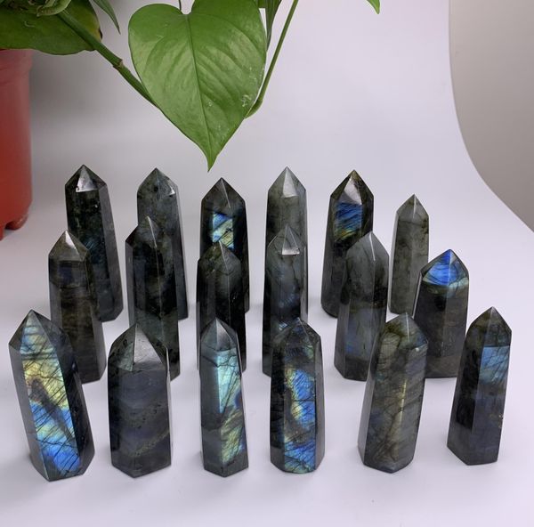 

natural labradorite stone wand blue moon stone crystal point crystal wand rock healing crystal gift polished wmttmu xhhair