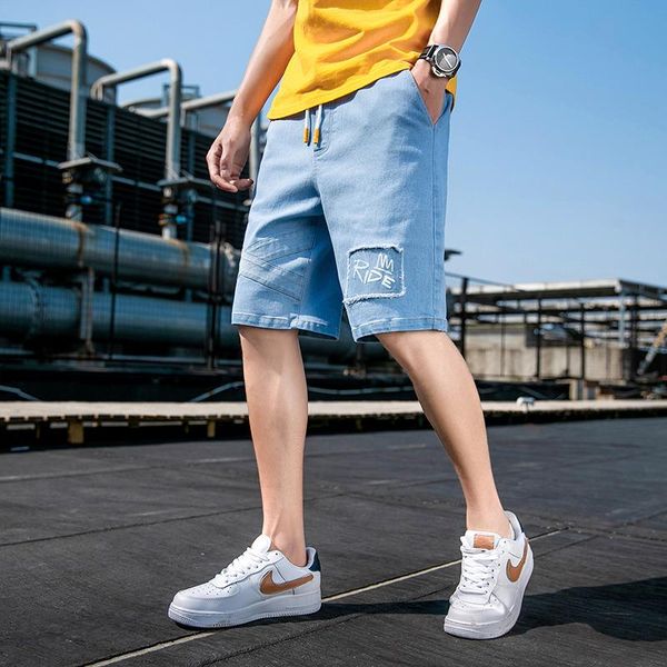 

men's shorts 2021 japanese loose large size five-point pants summer casual denim overalls fashion urban youth, White;black