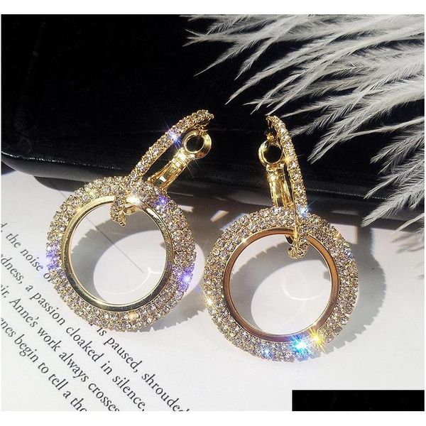 

new design creative jewelry high-grade elegant crystal earrings round gold and silver color earrings wedding pa sqcyuv dh_seller2010