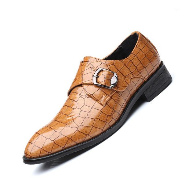 

dress shoes mazefeng 2021 crocodile pattern pu leather men for business casual big size 48 formal wedding party1, Black