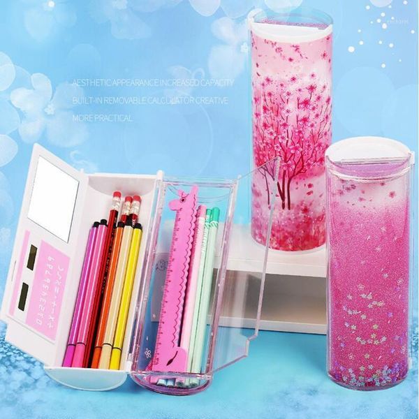 

new 12 style multi-functional pencil case quicksand pencil box students use large capacity pen bags fashion portable1