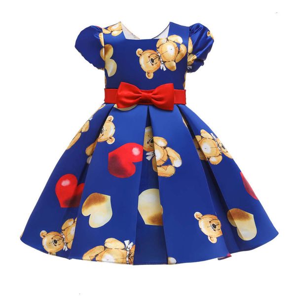 

children's bear girls' bubble sve new skirt heart print princs drs pvetiedq, Red;yellow