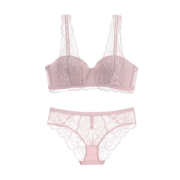 

flowers lace straps mesh half cup push up demi bra and panties set lacy underwear medium padded women lingerie a b c cup y200708, Red;black