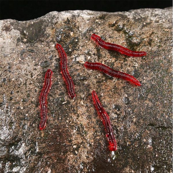 

50pcs/lot classic fishing simulation earthworm artificial red worms fishing lure lifelike fishy smell lures soft bai jlltms