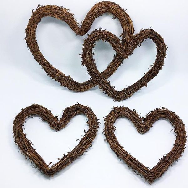 

1pc 10-30cm christmas rattan ring american style natural heart rattan festive shop window door hanging wreaths1