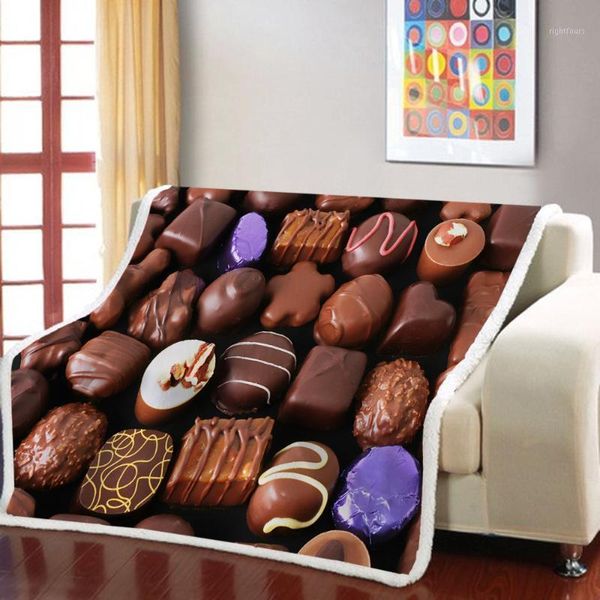 

3d printed blanket donuts chocolate colorful tasty cute soft blanket goods comfort for home picnic travel1