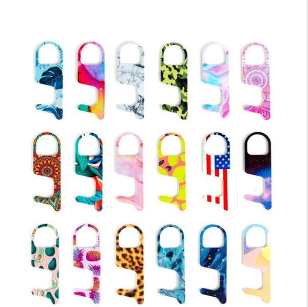 

18 styles non-contact press elevator tool colorful edc acrylic door opener public contactless key door opener