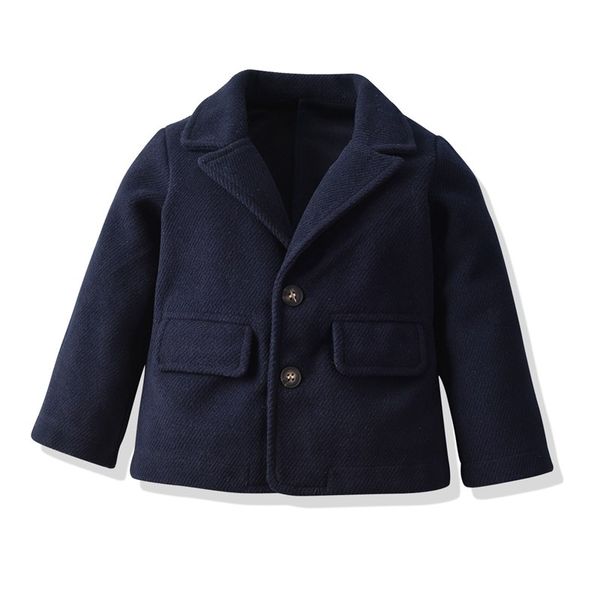 Novos Meninos Explosivos Modelos Cardigan Jacket Outono Menino Jaqueta Bebê Beleza Blue Boys 'Casaco de terno casaco sólido 3-8T