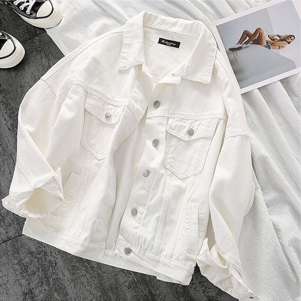 

vintage denim jacket women 2020 spring autumn new short jacket female lapel retro cotton loose fashion demin coat for woman, Black;brown