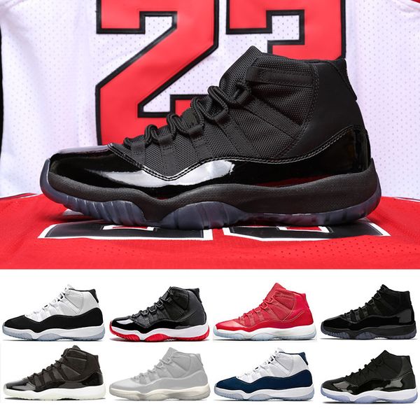 

new prom night 11 11s mens basketball shoes gym gamma blue red midnight navy concord women bred space jam high 72-10 sports sneakers