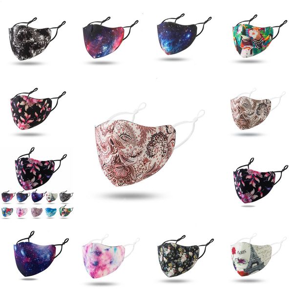 

designer mask fashion face adjustable ear buckle facemask soft anti dust fog flower starry sky petals mouth masks 9 nu0j1