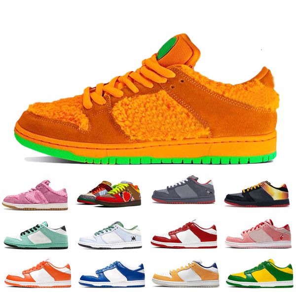 

new women men low basketball skateboard shoes orange bear black gold university red kentucky womens mens outdoor comfortable sports shoes, White;red