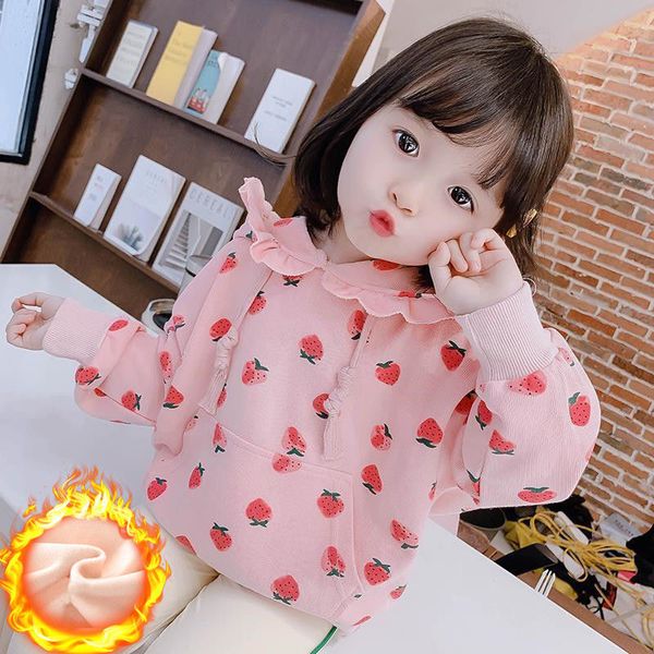 

baby girl sweet printed lace hoodies sweaters spring autumn winter jackets girls kids princess sweatshirts clothes children y0121, Blue