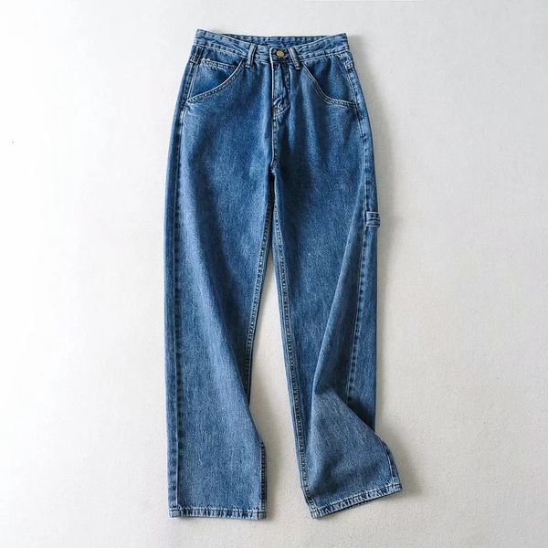

2021 new lxqq071 open wire tooling european and american wind autumn show thin easy high waist jeans trousers gso0, Blue