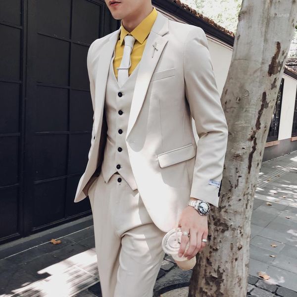 

mens suits designers 2019 wedding suits for men 3 piece coat pants slim fit korean groomsmen suit wedding dress contracted1, White;black