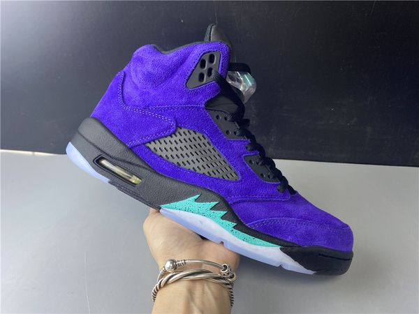

new men women 5s basketball shoes 5 alternate grape fashion sports outdoors sneakers athletic shoes, White;red