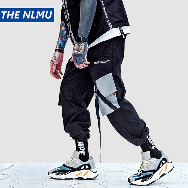 

2019 men's streetwear joggers pants hip hop ribbon design jogger running pant men women casual harajuku harem sweatpants wb031, Black