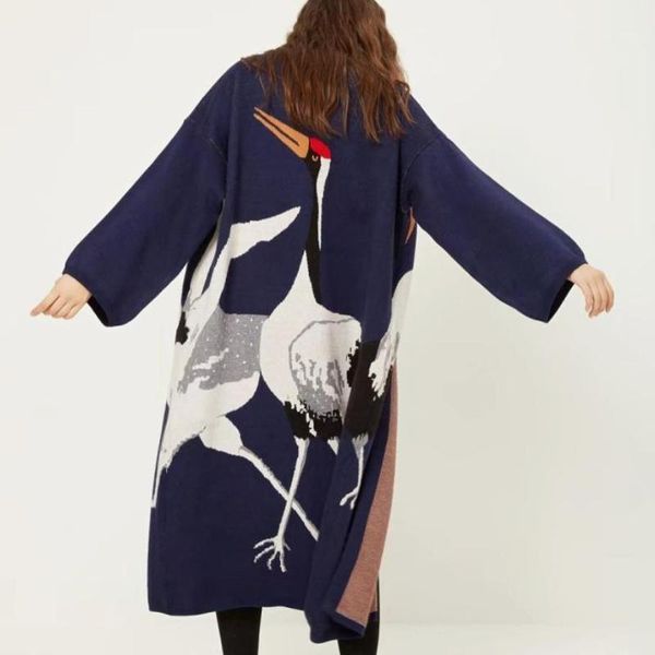 

2020 spring cardigan sweater for women's winter jumper coat female kimono vintage knitted long trench windbreaker1, Tan;black