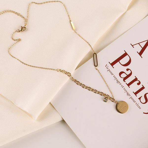 

cool wind asymmetric neck chain good luck letter necklace female titanium steel fu brand net red clavicleerror.itemprod.shippingmodelid.isnu, Silver