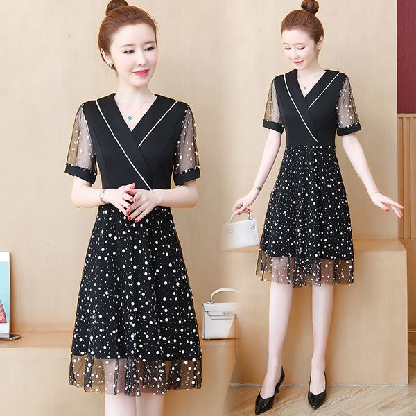 

womens plus size summer dress short sleeve shredded businesses work wear clothes glpz, Black;gray