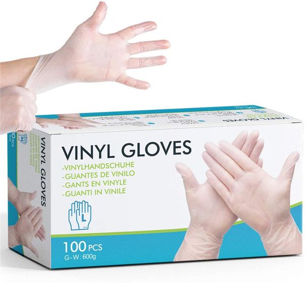 

factoryb9idvinyl non 100 count sterile powder disposable latex ambidextrous clear protective gloves for home and ki