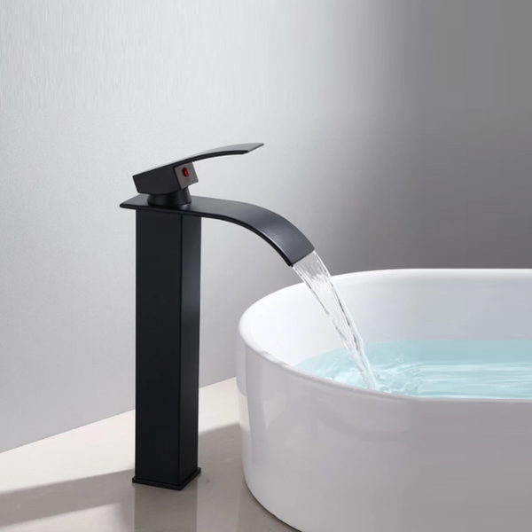

bathroom sink faucets basin faucet black waterfall mixer tap brass and cold
