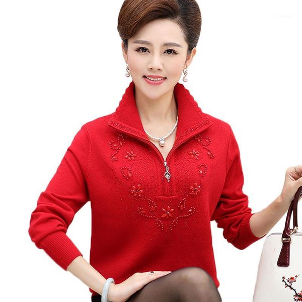 

large size autumn winter female sweater casual women knit sweater coats fashion beaded pullover hk1041, White;black