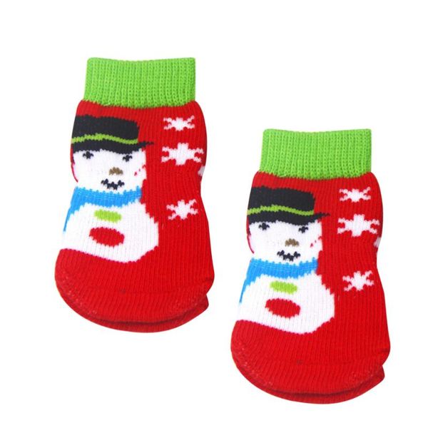

dog apparel 4pcs pet socks durable practical christmas non-slip wear resistant cotton stockings foot for cat