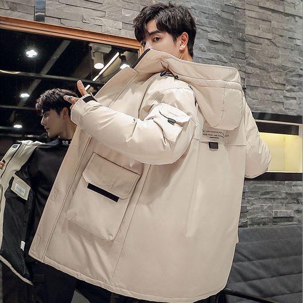 

down jaet, coat, men's new big work clothes, lovers' leisure, youth's slim winter clothes thiening, Black