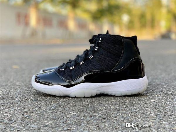 

air authentic 11 jubilee 25th anniversary sports shoes black clear white metallic silver real carbon fiber retro men sneakers with box
