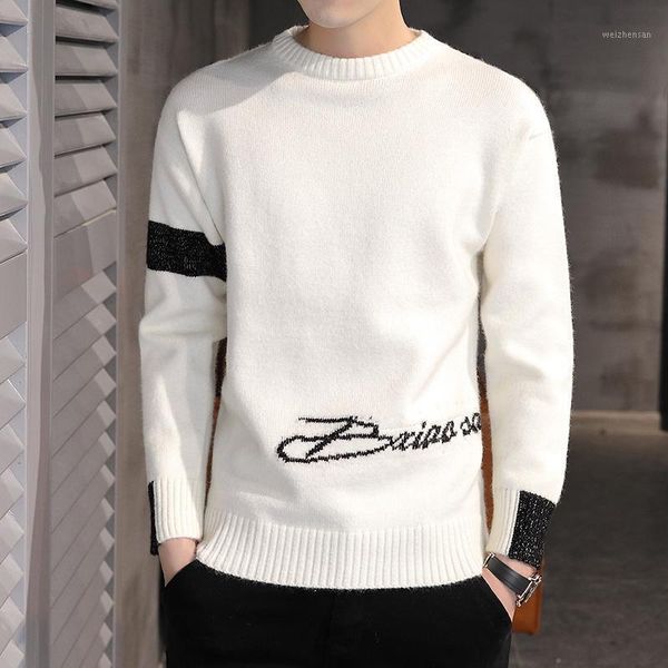 

spring autumn men's sweater fashion england style embroidered letters sweaters male casual streetwea men's clothing sweater men1, White;black