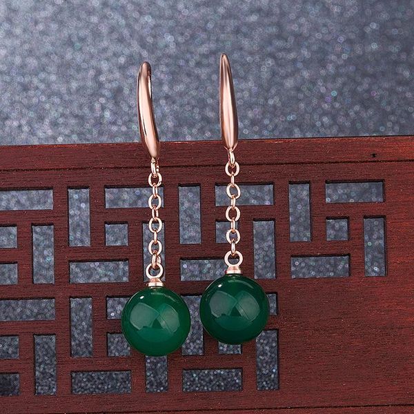 

dangle & chandelier 14k gold filled earring natural jade jewelry bizuteria women oorbellen orecchini garnet wedding emerald gemstone drop ea, Silver