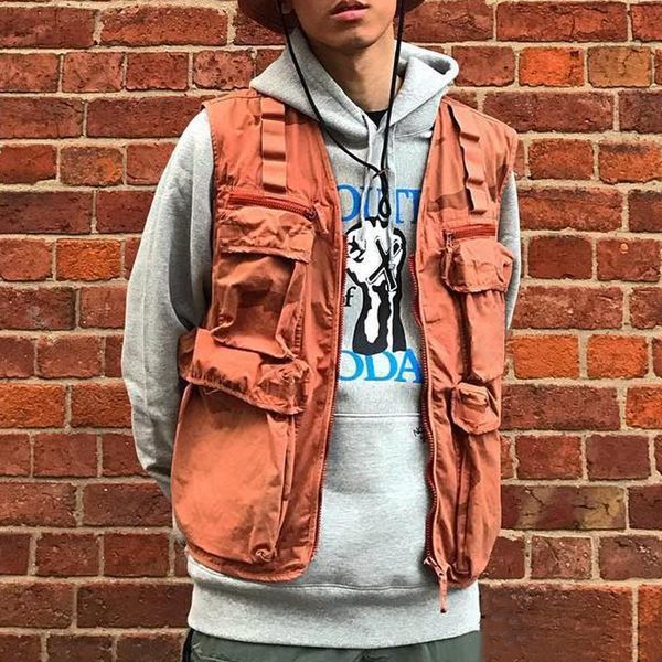 

fashion-camo cargo vest tactical clothing mountain outdoor men women coat street casual sport outwear jacket size s-xl, Black;white