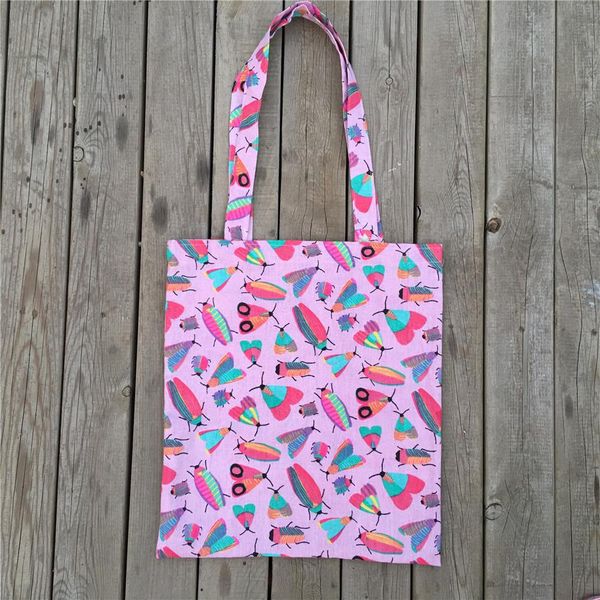 

yile 1pc no lining cotton linen eco shopping tote shoulder market bag blue pink base insect l91105 h wmttda