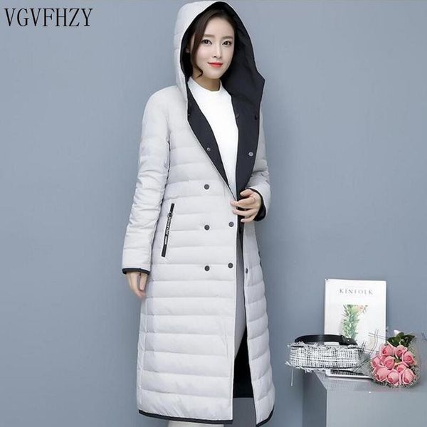 

new 2020 winter coats women double-sided wearing hooded thin light down jacket 90% duck down coat female warm long parka outwear, Black