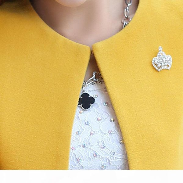 

chens sister] o-neck long sleeve women coats s-xxl slim thick woolen coat cashmere jackets s930, Tan;black