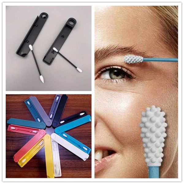 

2pcs/set lastswab reusable cotton swab ear cleaning cosmetic recycling silicone buds swabs sticks with box for cleaning makeup touch-ups