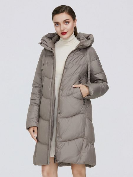 

gasman zip up pocket side drawstring hooded puffer coat k9nu#, Black