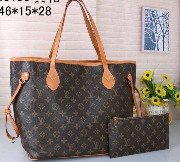 

2pcs/set high qulity classic womens handbags flower ladies composite tote pu leather clutch shoulder bags handbags purses