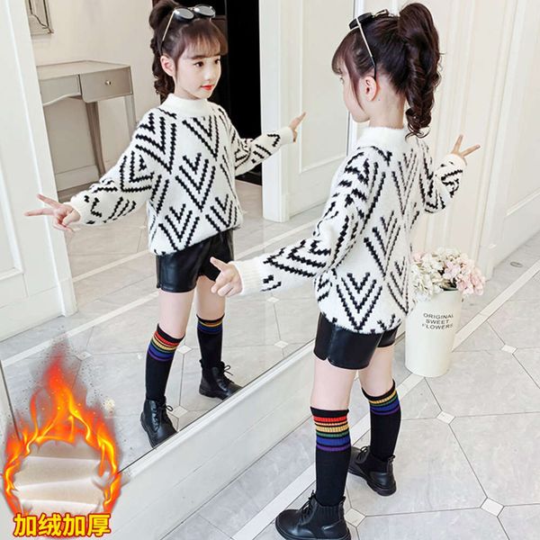 

cashmere sweater mink girls 2020 new autumn and winter cloth for children, Blue