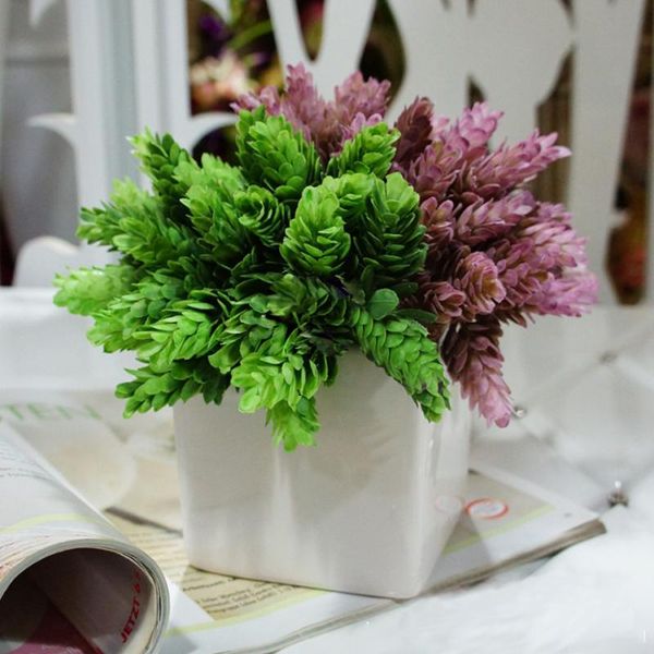 

decorative flowers & wreaths 1 bundle artificial fake pine nuts wedding party bridal bouquet home decor simulation 3d background green plant