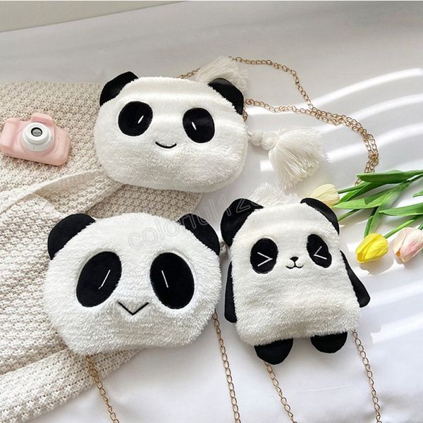 Bolsa de ombro de panda de pelúcia bonito para crianças adoráveis ​​meninas cartoon cadeeiro mensageiro sacos meninos crianças pequenas bolsas bolsas de moeda