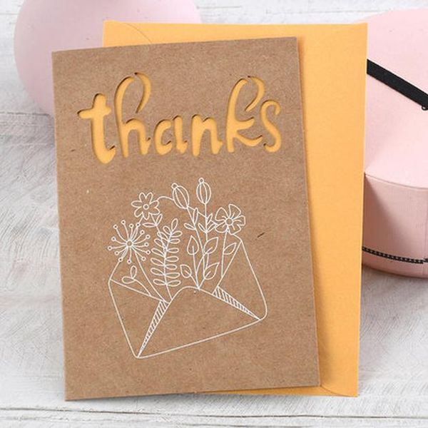 

eno приветствие цветок мини-поздравительная открытка крафт лазерная резка небольшая карточка сообщения подарок спасибо валентина карта bbyrq