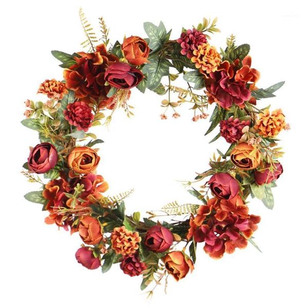 

decorative flowers & wreaths artificial fall wreath lifelike door hanging decor garland thanksgiving autumn window decoration christmas fall