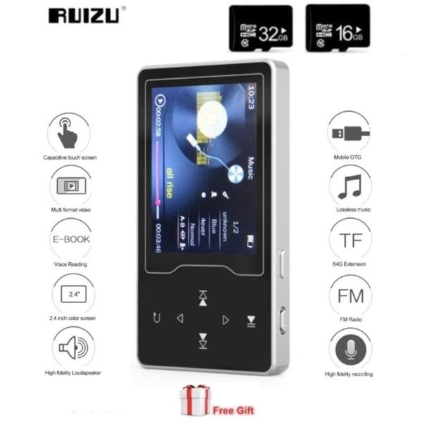 

& mp4 players est ruizu d08 mp3 player 8gb 16g storage 2.4in hd large color screen play hifi lossless radio fm music